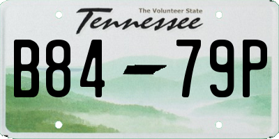 TN license plate B8479P