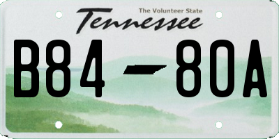 TN license plate B8480A