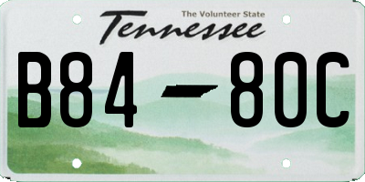 TN license plate B8480C