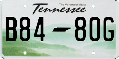 TN license plate B8480G