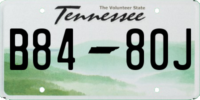 TN license plate B8480J