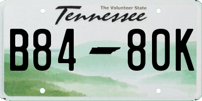 TN license plate B8480K
