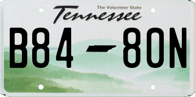 TN license plate B8480N