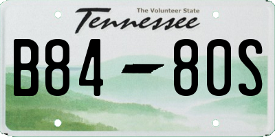 TN license plate B8480S