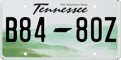TN license plate B8480Z