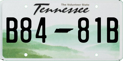 TN license plate B8481B