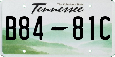 TN license plate B8481C
