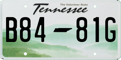 TN license plate B8481G