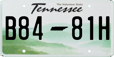 TN license plate B8481H