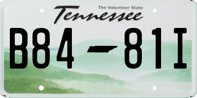 TN license plate B8481I
