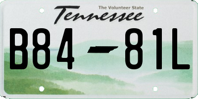 TN license plate B8481L
