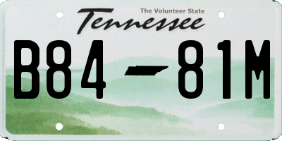 TN license plate B8481M