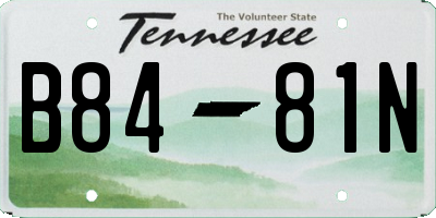 TN license plate B8481N