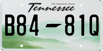 TN license plate B8481Q
