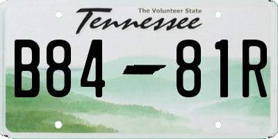 TN license plate B8481R