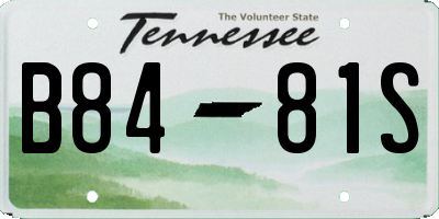 TN license plate B8481S