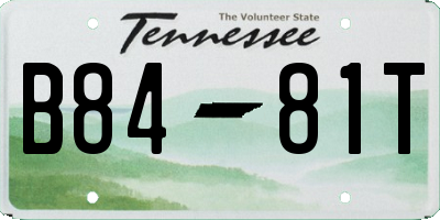 TN license plate B8481T