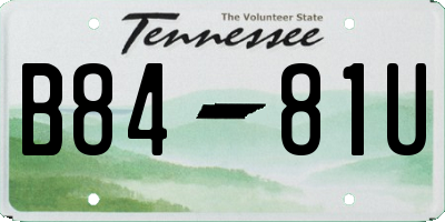 TN license plate B8481U