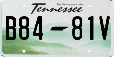 TN license plate B8481V