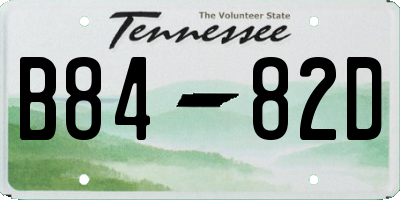 TN license plate B8482D
