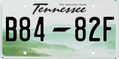 TN license plate B8482F