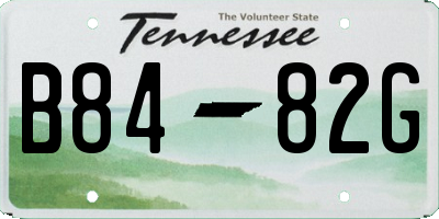 TN license plate B8482G