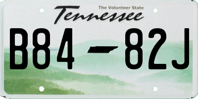 TN license plate B8482J