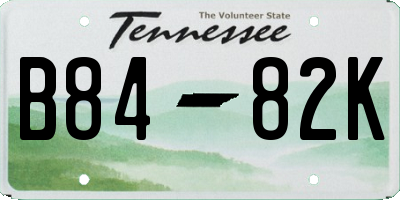 TN license plate B8482K