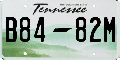 TN license plate B8482M
