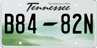 TN license plate B8482N