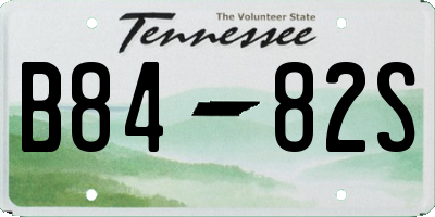 TN license plate B8482S