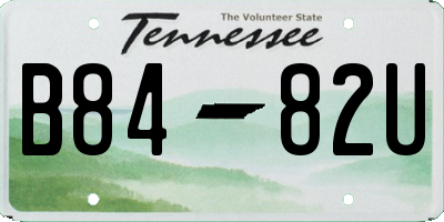 TN license plate B8482U