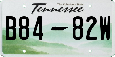 TN license plate B8482W