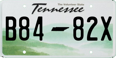 TN license plate B8482X
