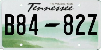 TN license plate B8482Z