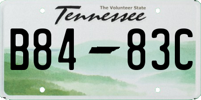 TN license plate B8483C