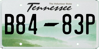 TN license plate B8483P