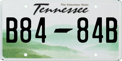 TN license plate B8484B