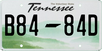 TN license plate B8484D