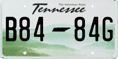 TN license plate B8484G