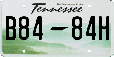 TN license plate B8484H