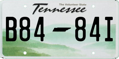 TN license plate B8484I
