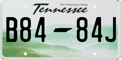 TN license plate B8484J