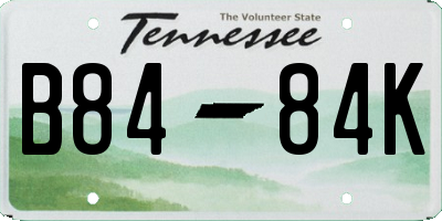 TN license plate B8484K