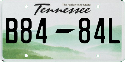 TN license plate B8484L