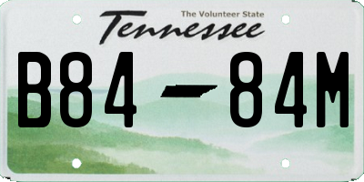 TN license plate B8484M
