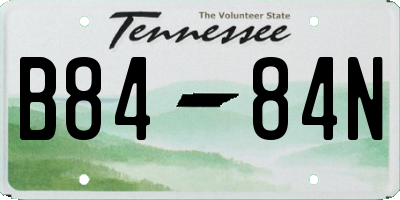 TN license plate B8484N
