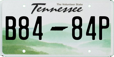 TN license plate B8484P