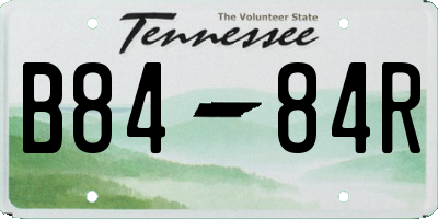 TN license plate B8484R