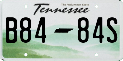 TN license plate B8484S